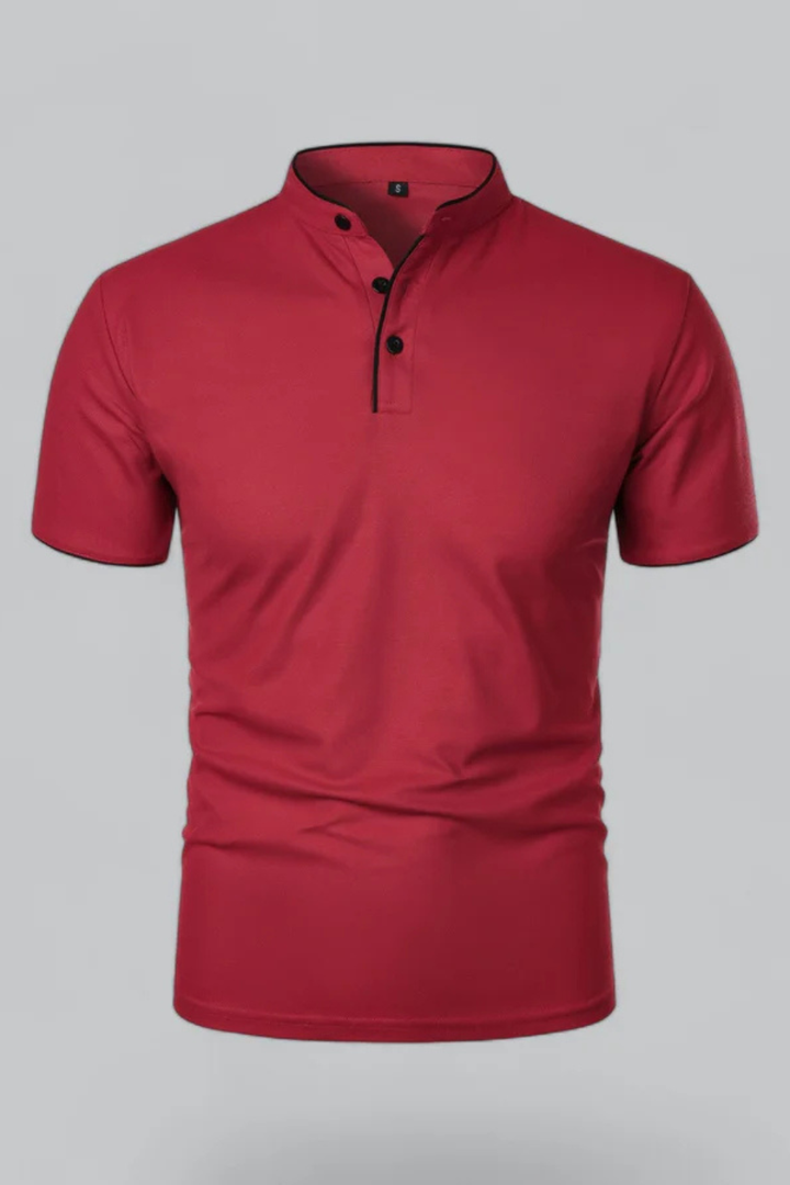 Rafferty | Men Collarless Short Sleeve Polo Shirt