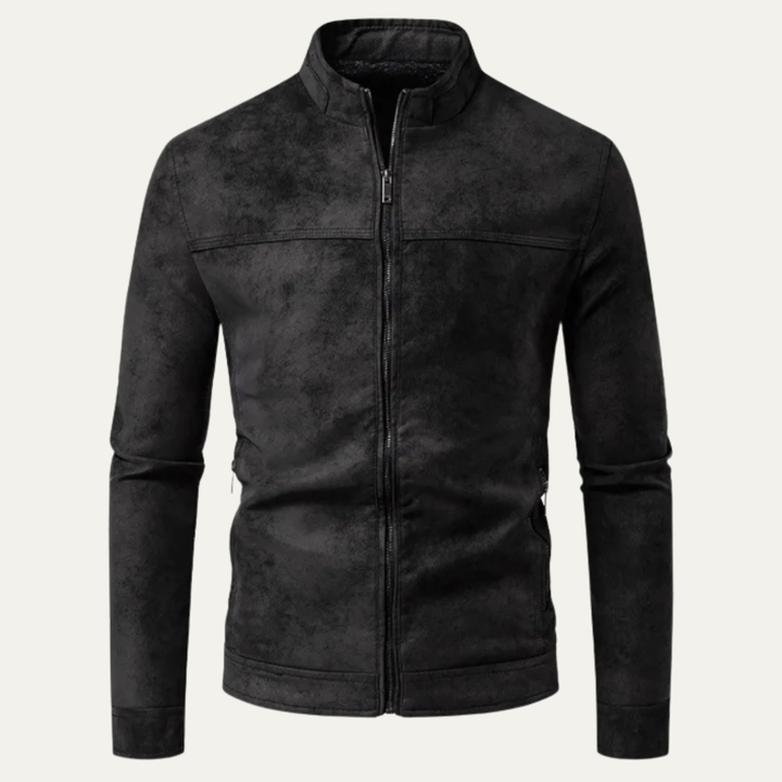 Men’s Casual Zip Up Leather Biker Jacket