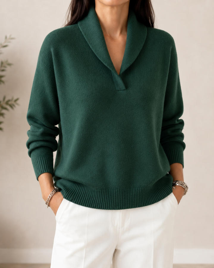 Women's Longline Long Sleeve Knit Jumper – Green