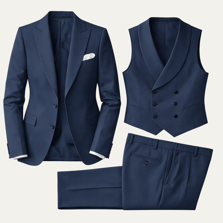 The Bogliasco Men’s 3 Piece Suit – Slim Fit Timeless Wedding & Dinner Suit Set