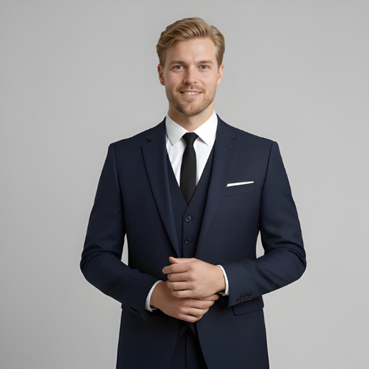 Carter | Pánský formální oblek 3dílný, jednorušný, slim fit