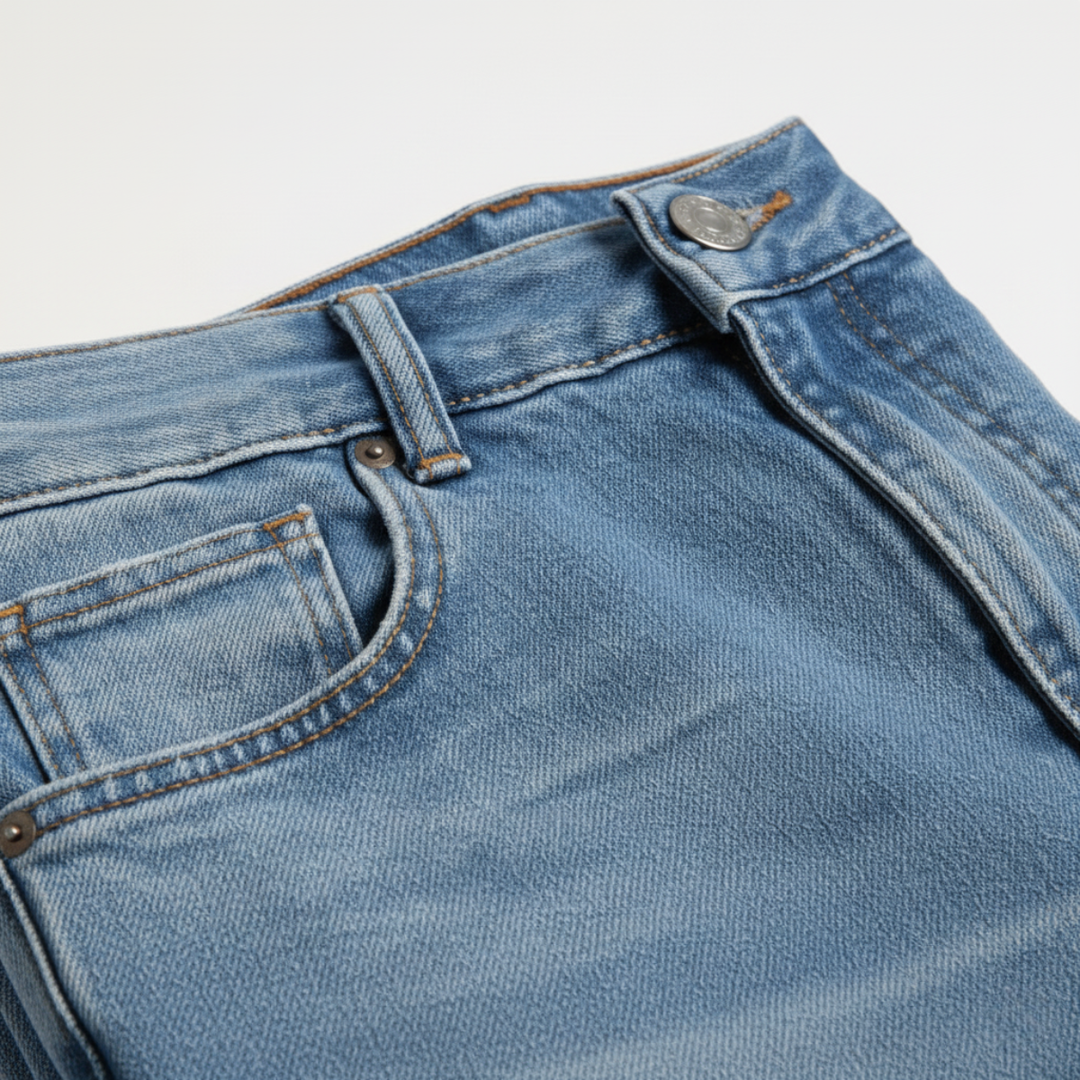Men's Denim Jeans with Slim Fit and Side Pockets