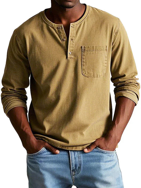 Ethan | Men’s Casual Long Sleeve Henley Shirt