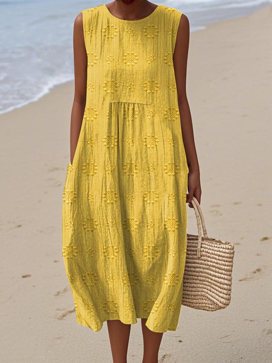 Hannah - Women's Summer Midi Dress with Pockets