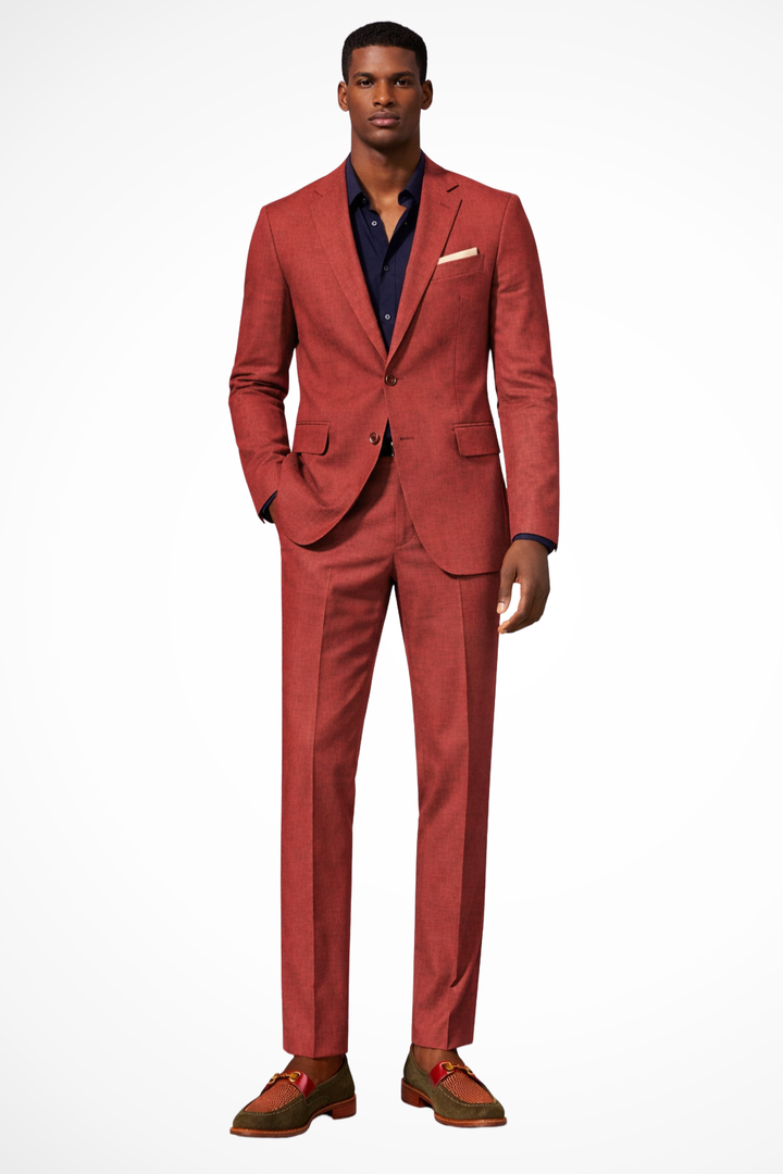 Ashton | Men Notch Lapel Single Breasted Linen Summer Wedding Suit