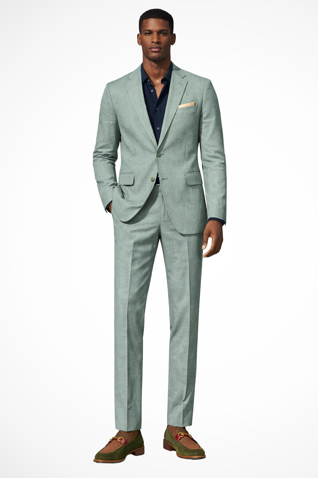 Ashton | Men Notch Lapel Single Breasted Linen Summer Wedding Suit
