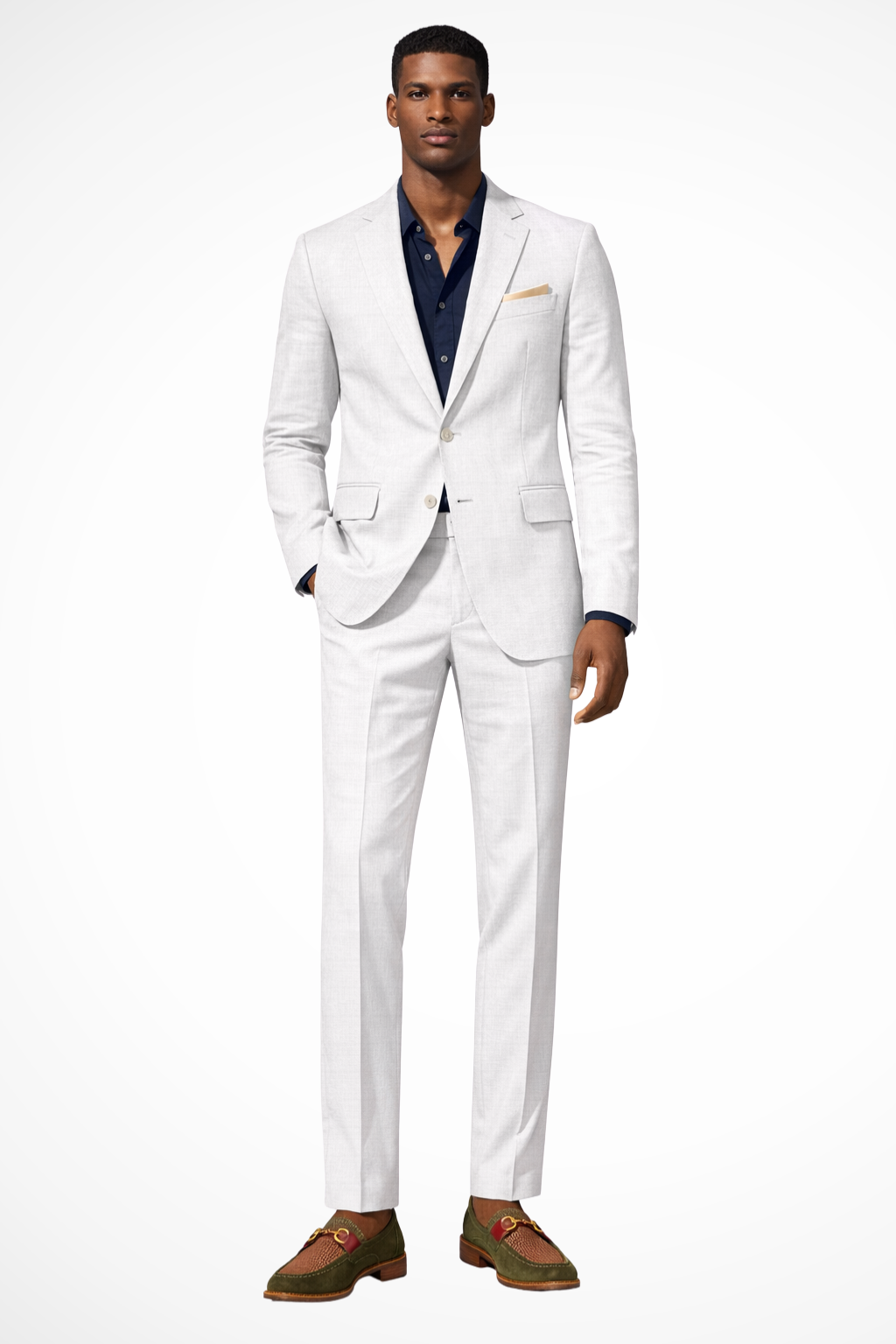 Ashton | Men Notch Lapel Single Breasted Linen Summer Wedding Suit