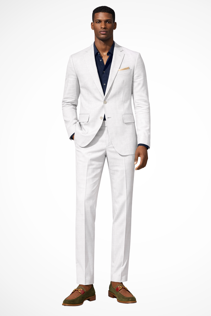Ashton | Men Notch Lapel Single Breasted Linen Summer Wedding Suit