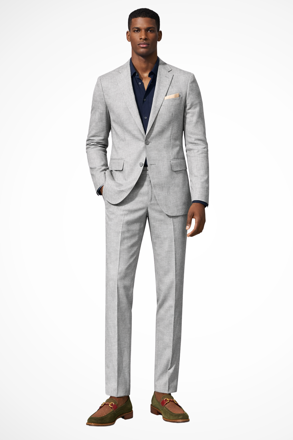 Ashton | Men Notch Lapel Single Breasted Linen Summer Wedding Suit