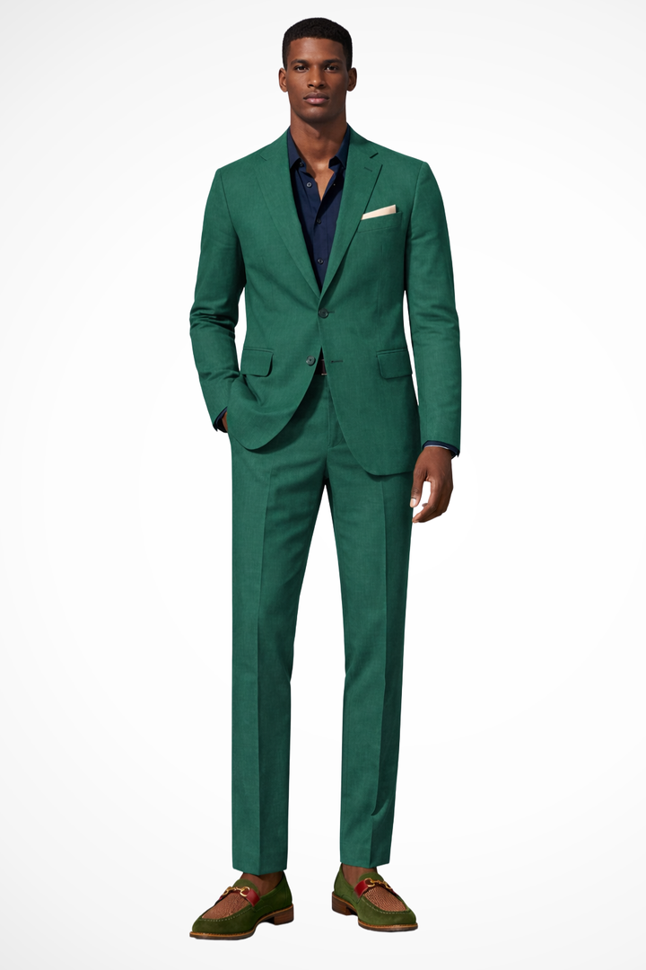 Ashton | Men Notch Lapel Single Breasted Linen Summer Wedding Suit
