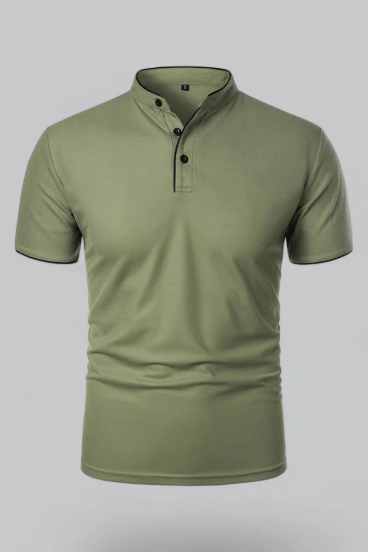 Rafferty | Men Collarless Short Sleeve Polo Shirt