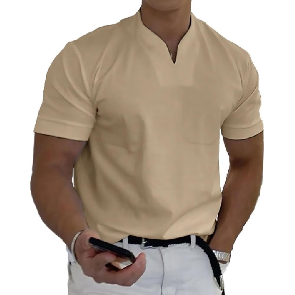 Men’s Casual V-Neck Short Sleeve T-Shirt for Everyday Smart Casual Style