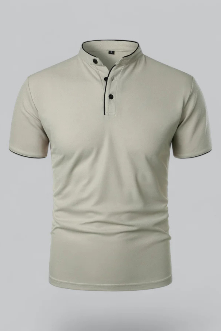 Rafferty | Men Collarless Short Sleeve Polo Shirt