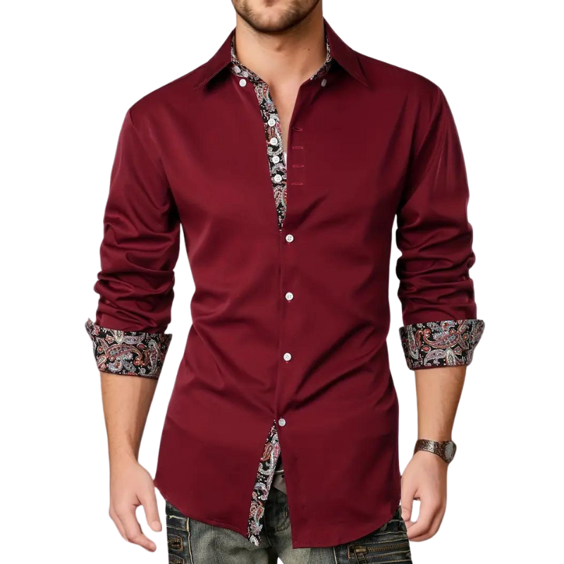 Chemise Homme Décontractée Coupe Slim à Boutons et Manches Longues