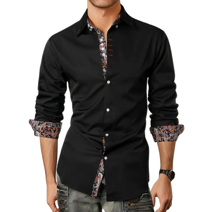 Chemise Homme Décontractée Coupe Slim à Boutons et Manches Longues