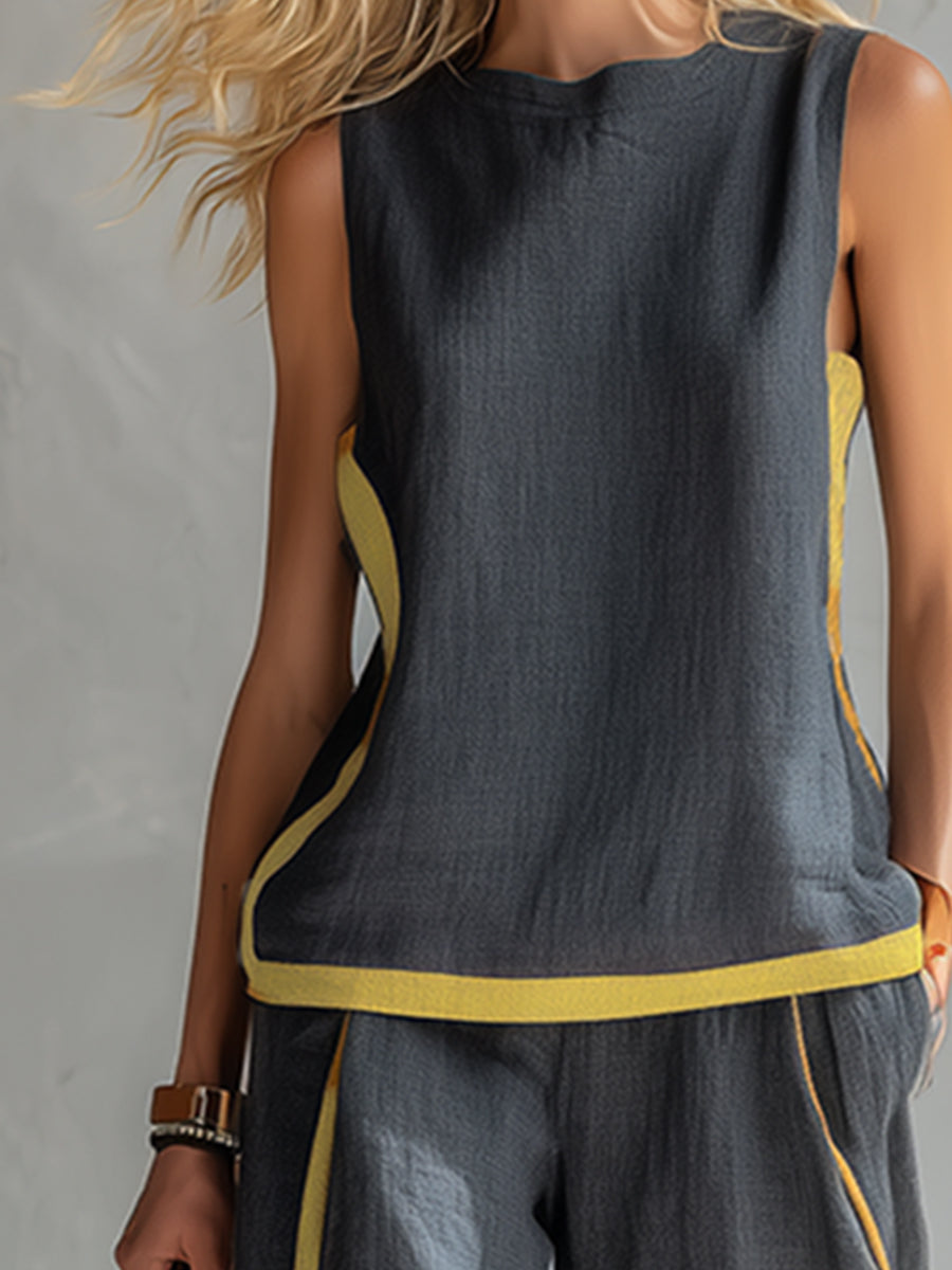 Women's Two-Piece Set with Contrast Trim