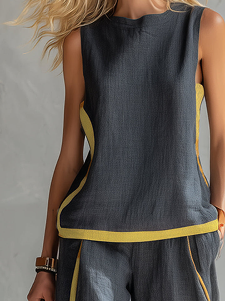 Women's Two-Piece Set with Contrast Trim