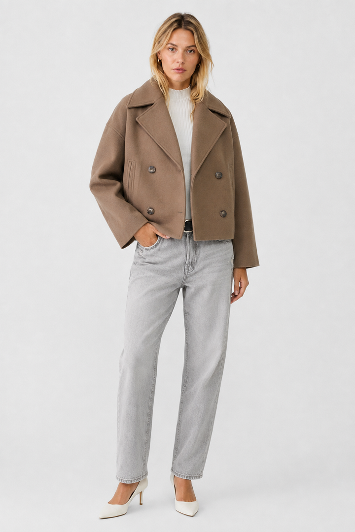 Women's Short Wool Pea Coat