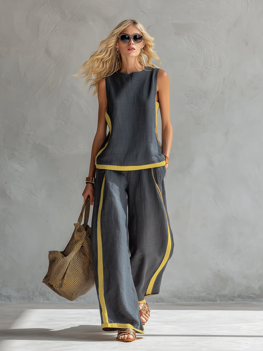 Women's Two-Piece Set with Contrast Trim