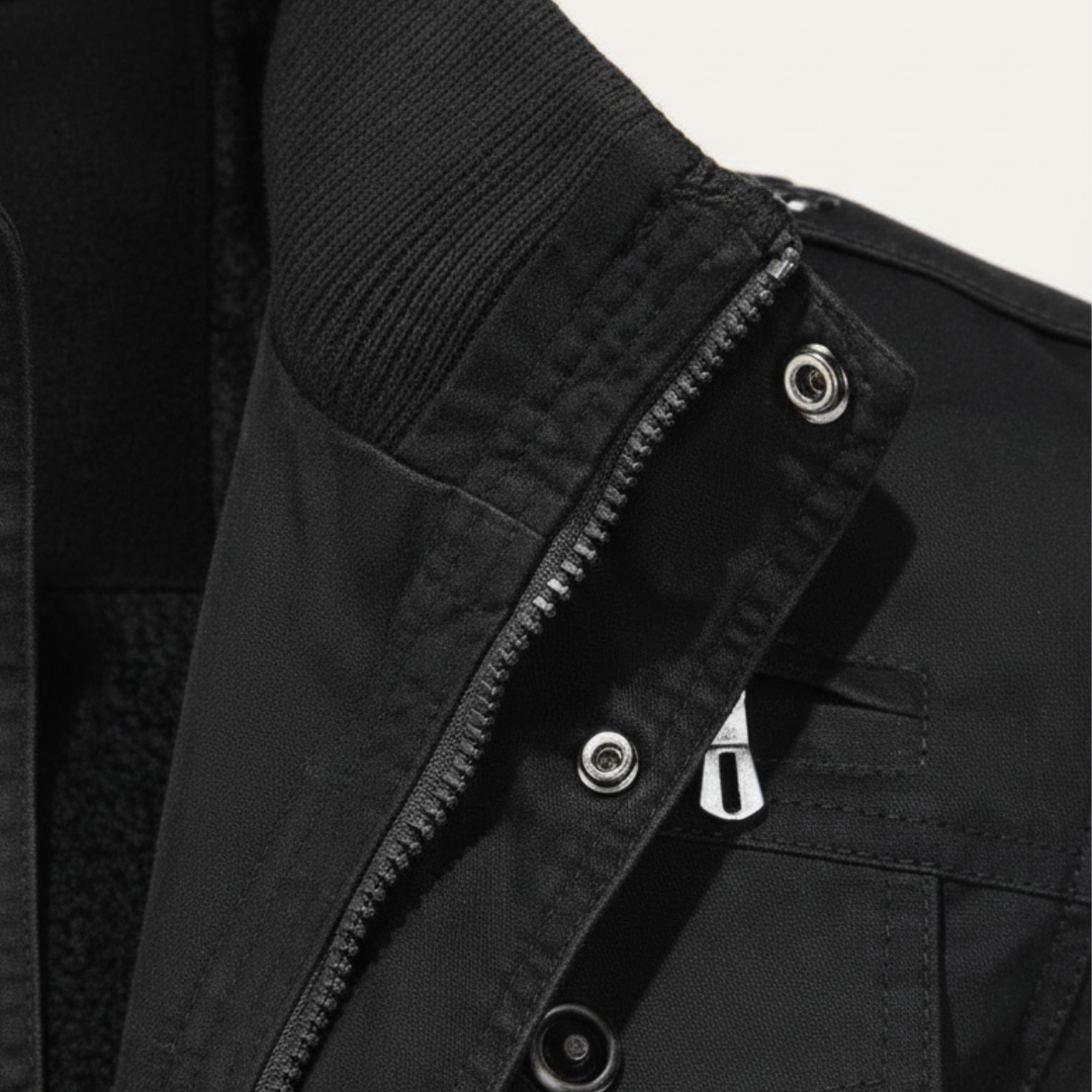 Men's Bomber Jacket with Fleece Lining and Side Pockets