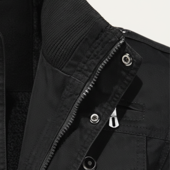 Men's Bomber Jacket with Fleece Lining and Side Pockets