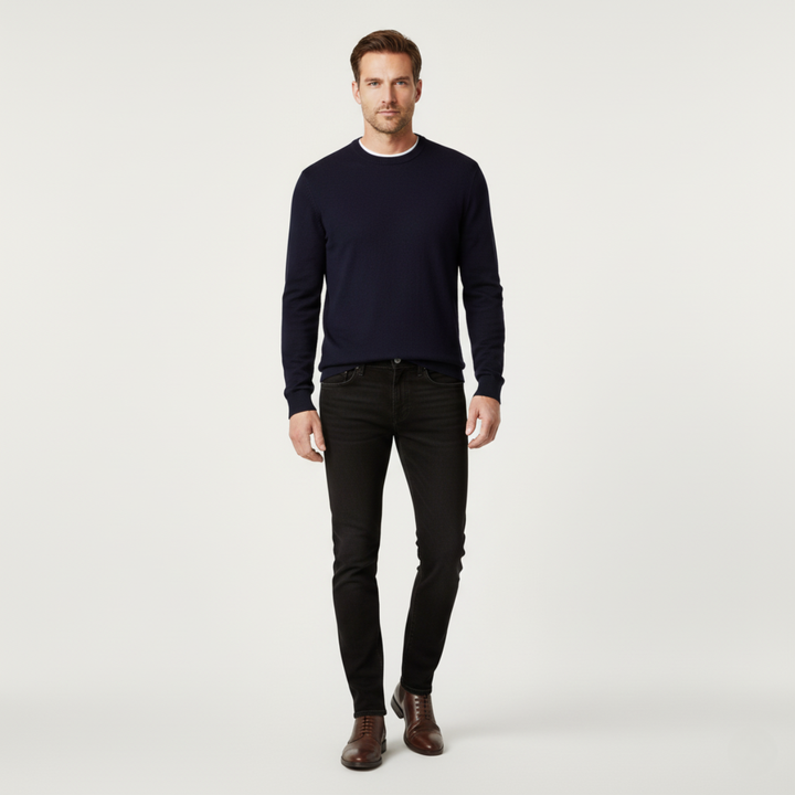 Men's Denim Jeans with Slim Fit and Side Pockets