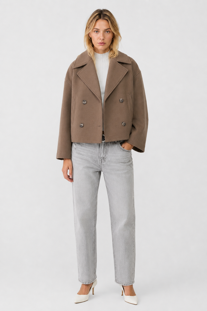 Women's Short Wool Pea Coat