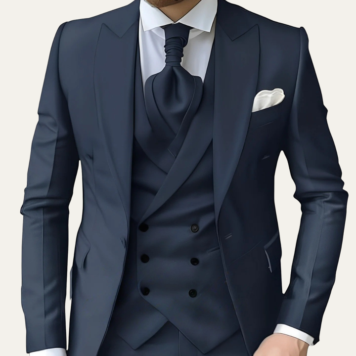 The Bogliasco Men’s 3 Piece Suit – Slim Fit Timeless Wedding & Dinner Suit Set