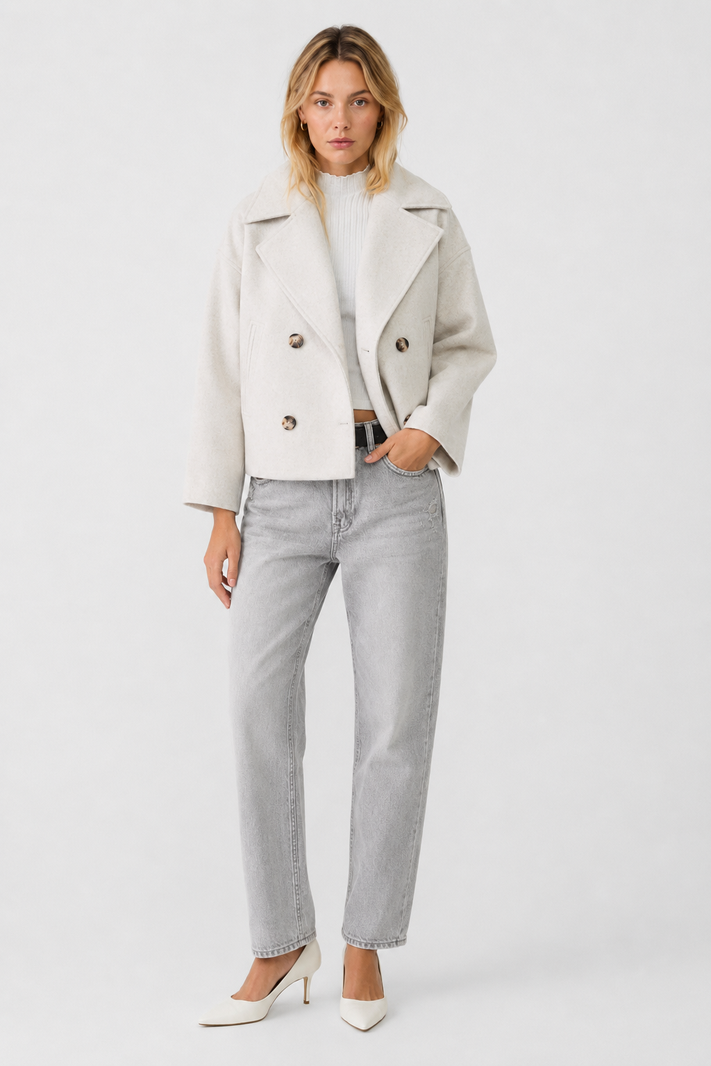 Women's Short Wool Pea Coat