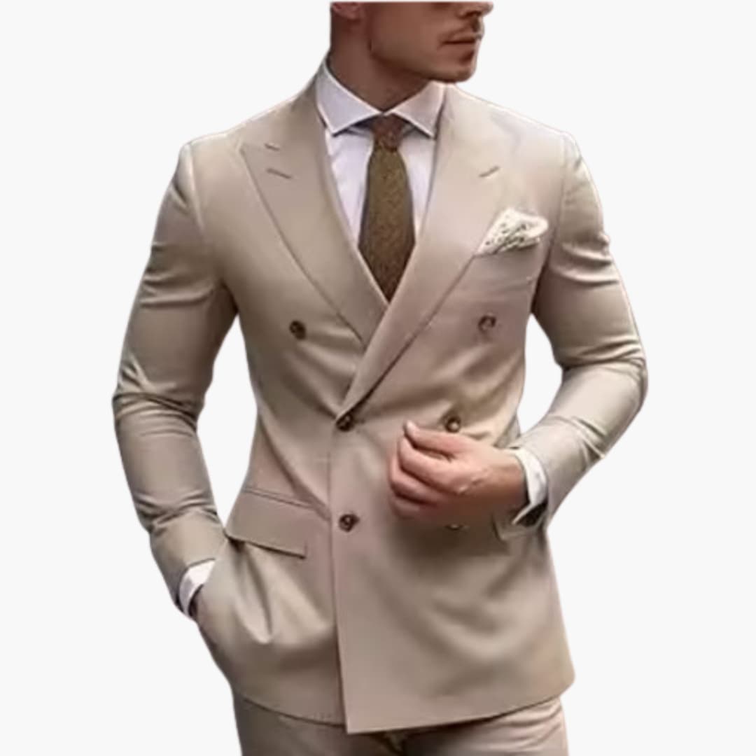 Premium Double-Breasted Suit Six-Button Two-Piece