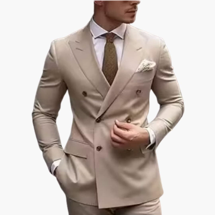 Premium Double-Breasted Suit Six-Button Two-Piece