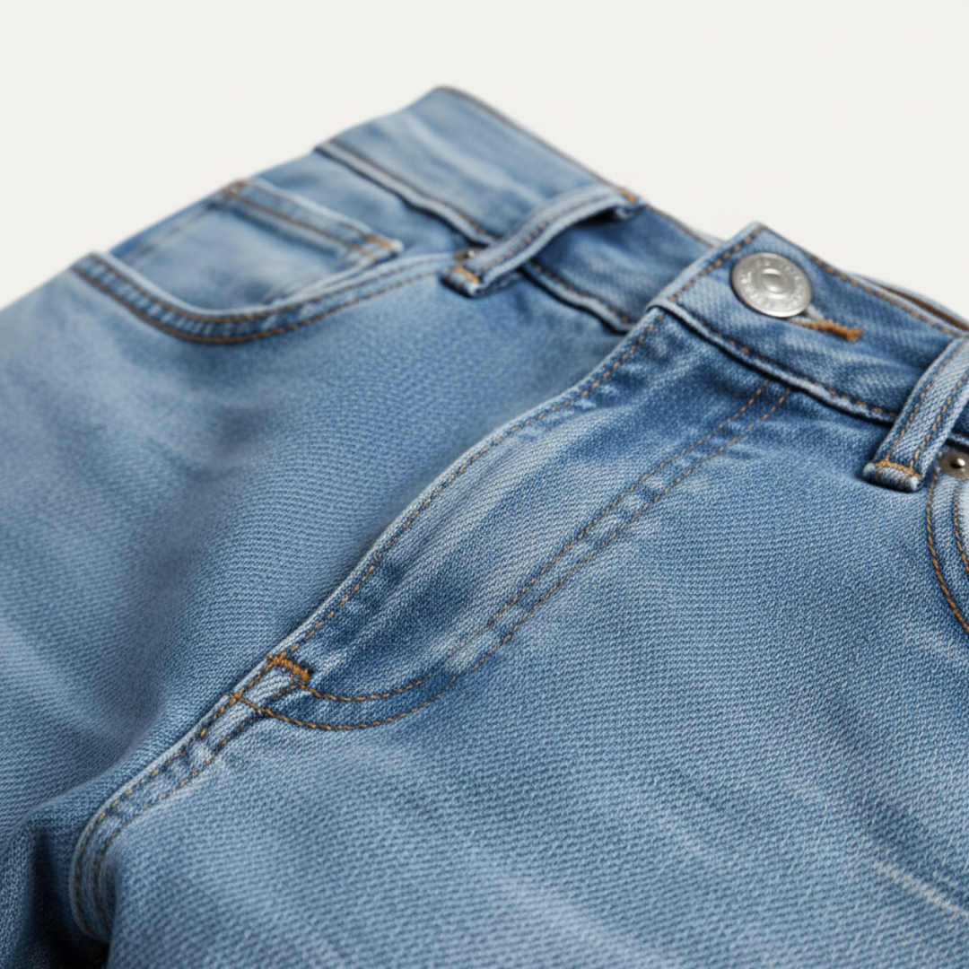 Men's Denim Jeans with Slim Fit and Side Pockets