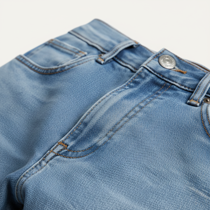 Men's Denim Jeans with Slim Fit and Side Pockets