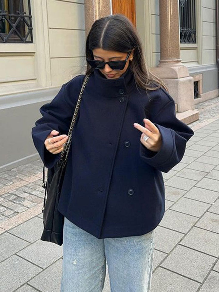 Women's Cropped Jacket with a Button Front