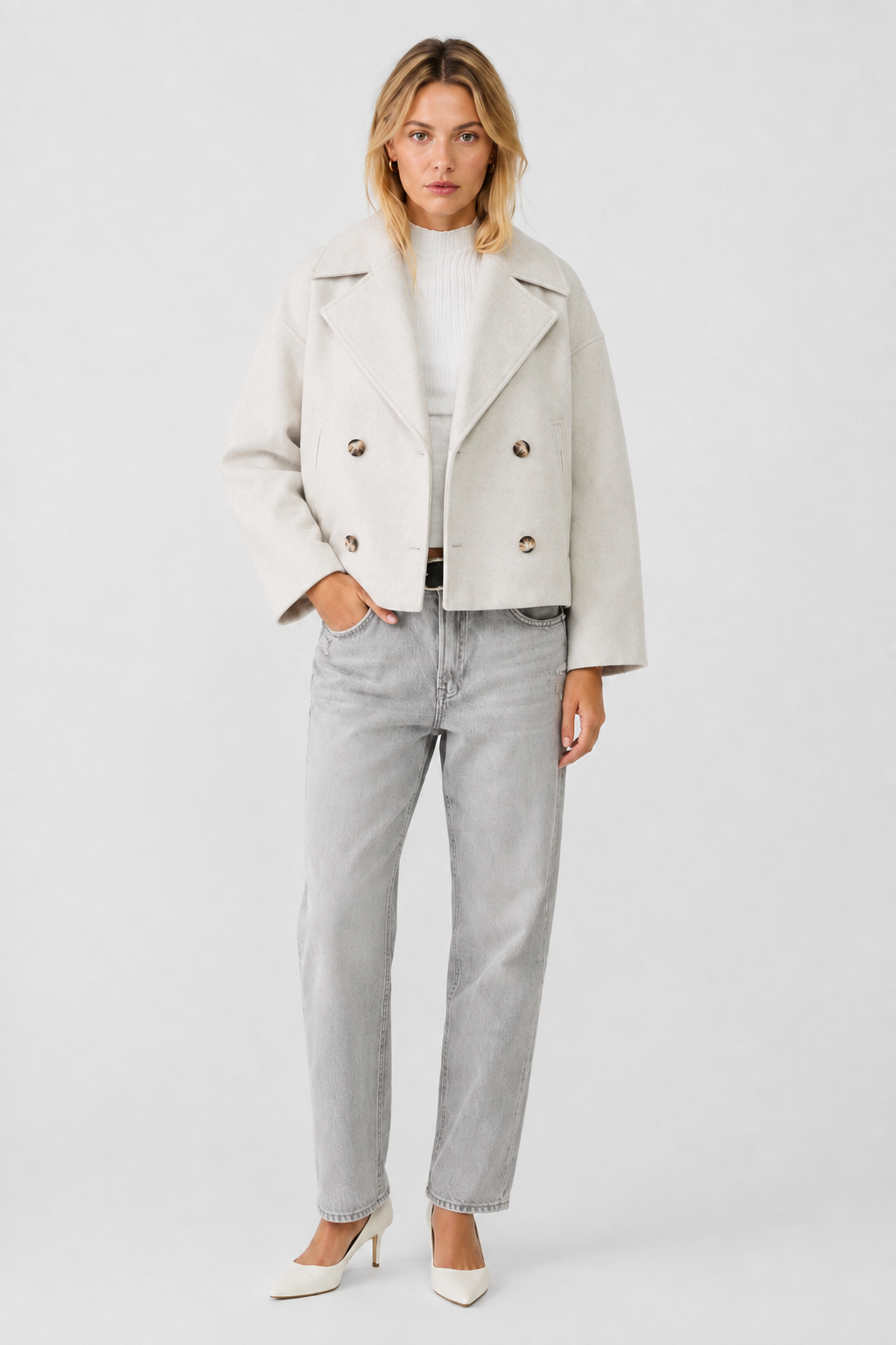Women's Short Wool Pea Coat