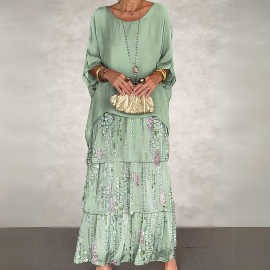 Women’s Boho Layered Maxi Dress Flowy Loose Fit Evening Outfit