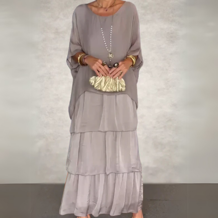 Women’s Boho Layered Maxi Dress Flowy Loose Fit Evening Outfit