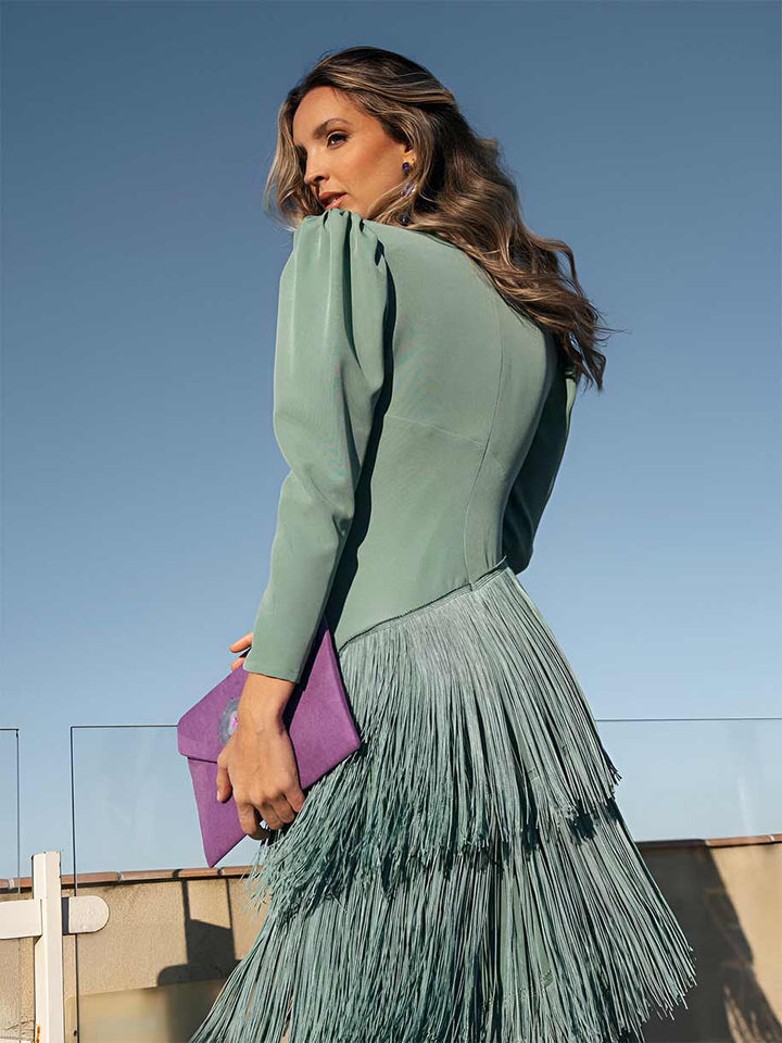 Women's Long Sleeve Maxi Dress with a V-Neck
