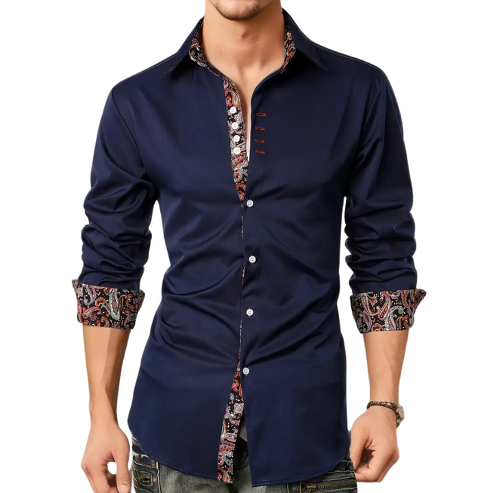 Chemise Homme Décontractée Coupe Slim à Boutons et Manches Longues