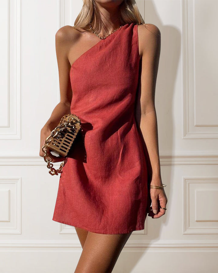 Georgia - One-Shoulder Cocktail Party Mini Dress