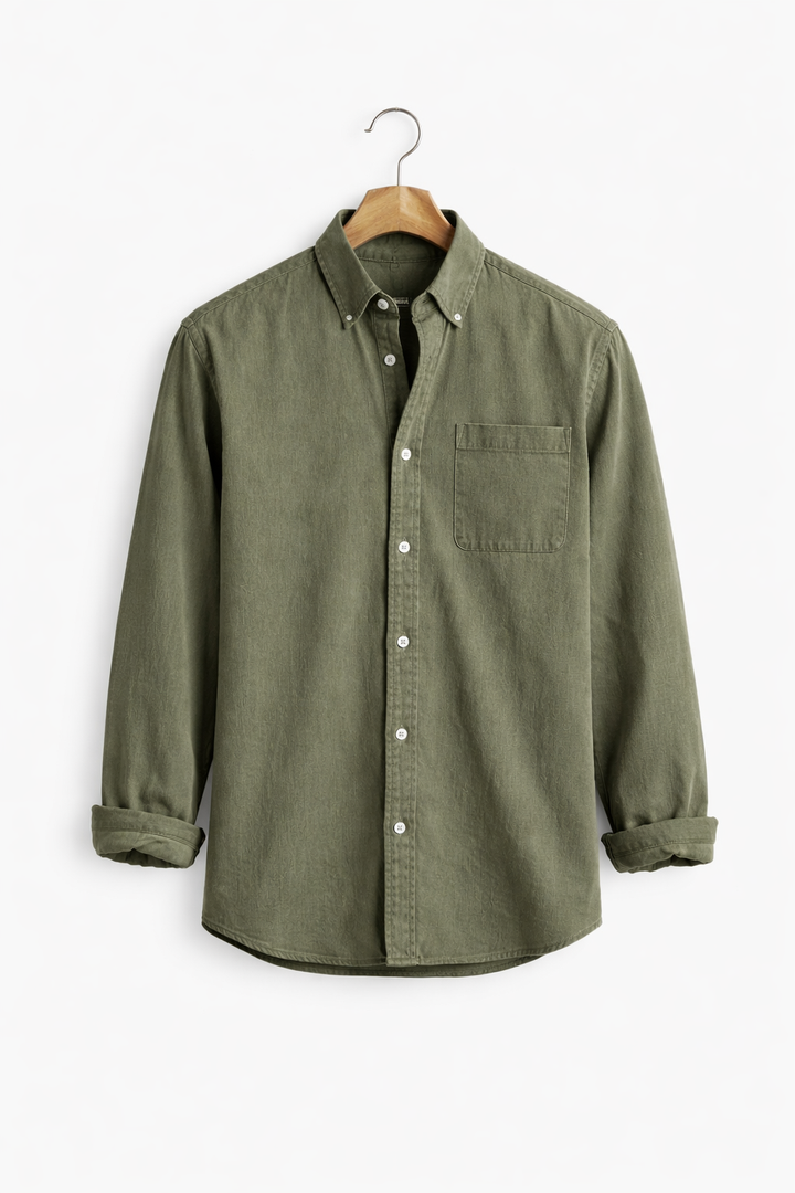 Men's Chambray Shirt with Relaxed Fit