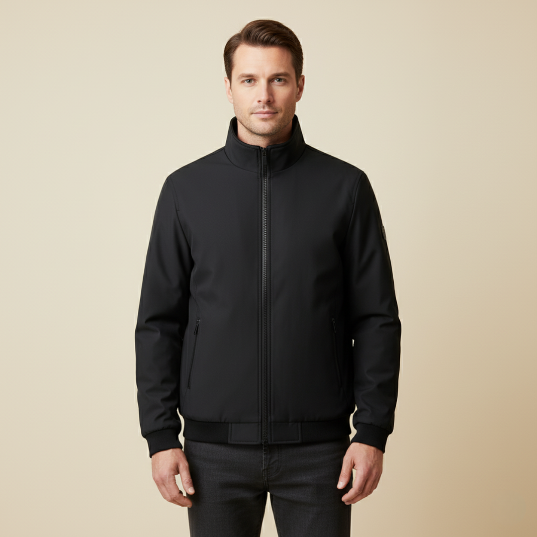 Men's Jacket with Zip Front and Relaxed Fit