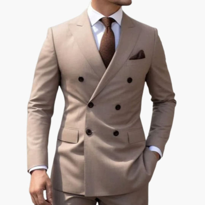 Premium Double-Breasted Suit Six-Button Two-Piece