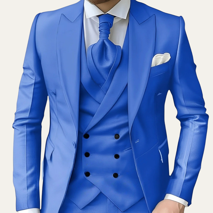 The Bogliasco Men’s 3 Piece Suit – Slim Fit Timeless Wedding & Dinner Suit Set