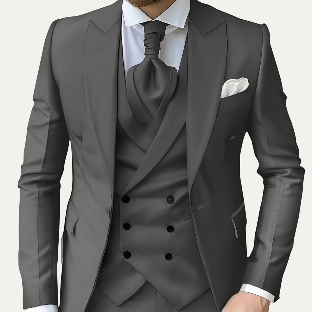 Pánský oblek Pegli ve 3 dílech – slim fit luxusní svatební a společenský oblek