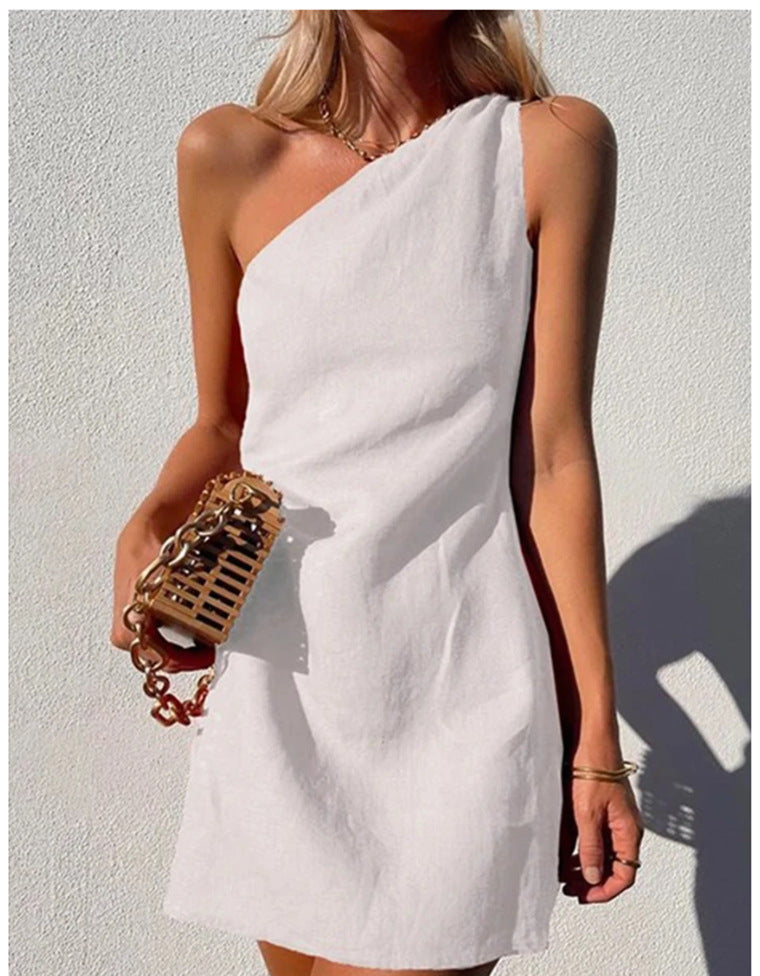 Georgia - One-Shoulder Cocktail Party Mini Dress