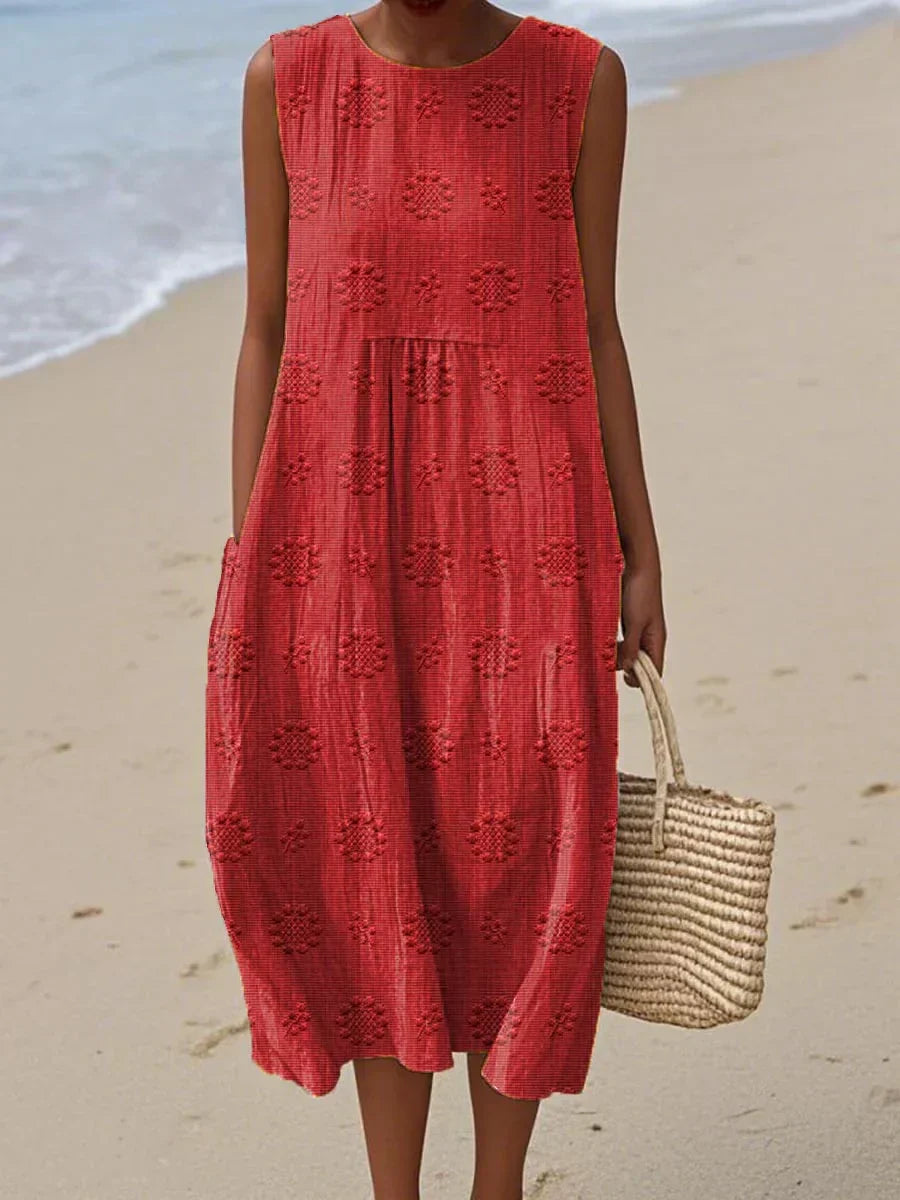 Hannah - Women's Summer Midi Dress with Pockets