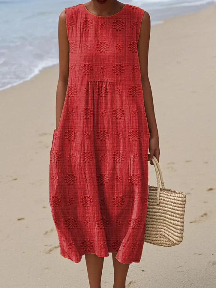 Hannah - Women's Summer Midi Dress with Pockets