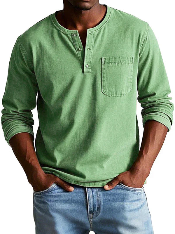 Ethan | Men’s Casual Long Sleeve Henley Shirt