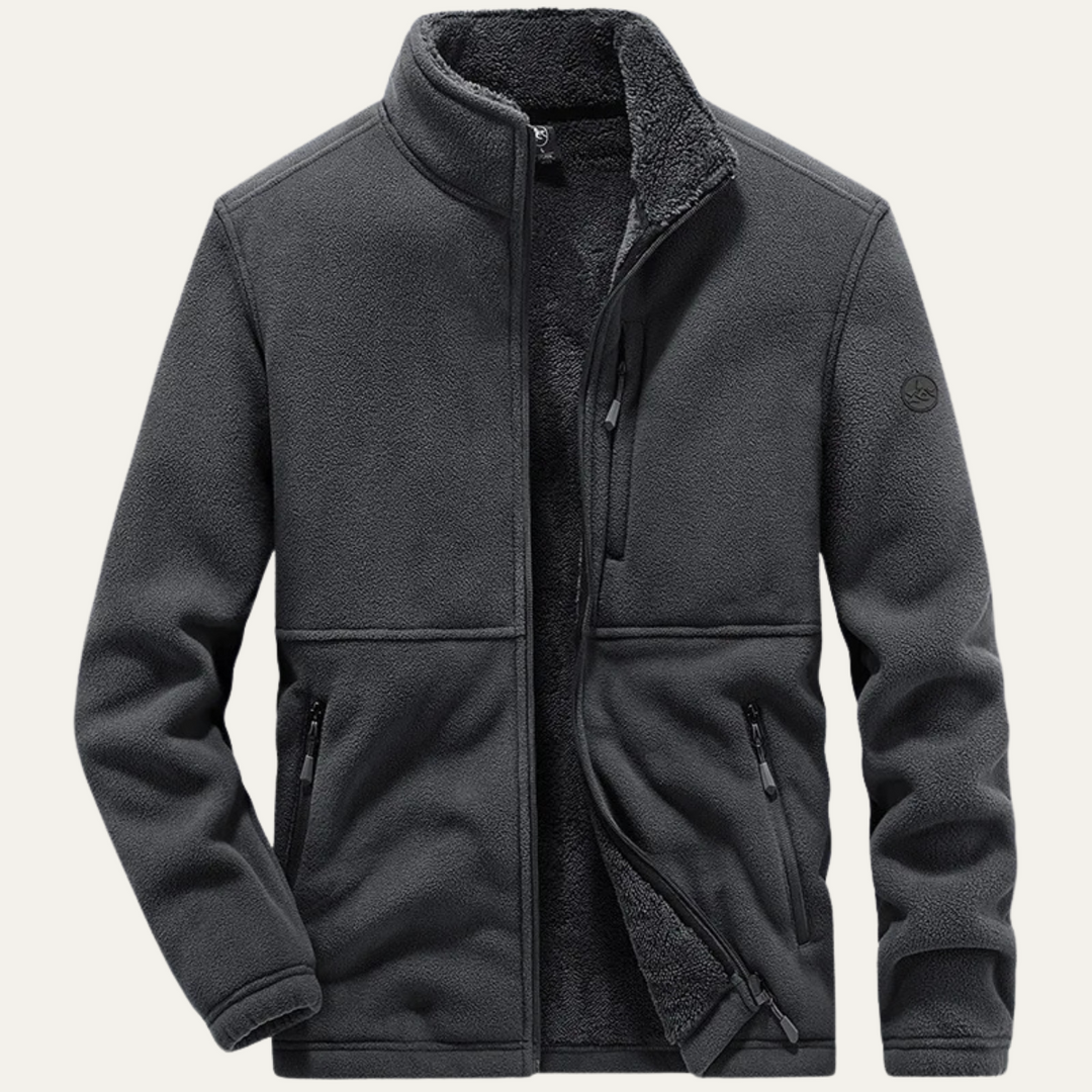 Men's Jacket with Zip Front and Side Pockets